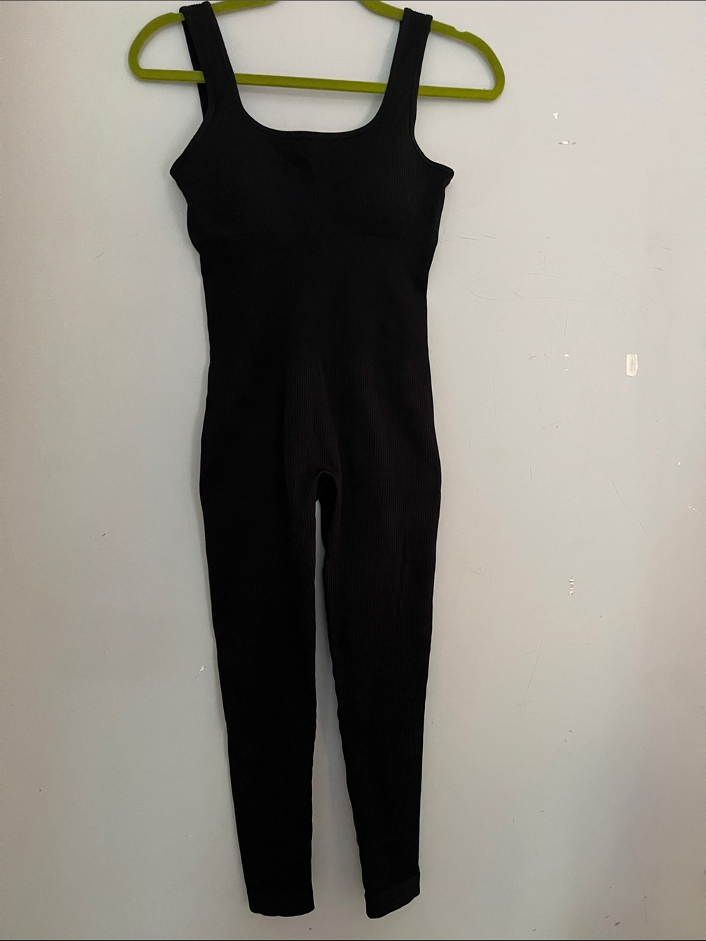 Sleek Black Ribbed Tank Jumpsuit
